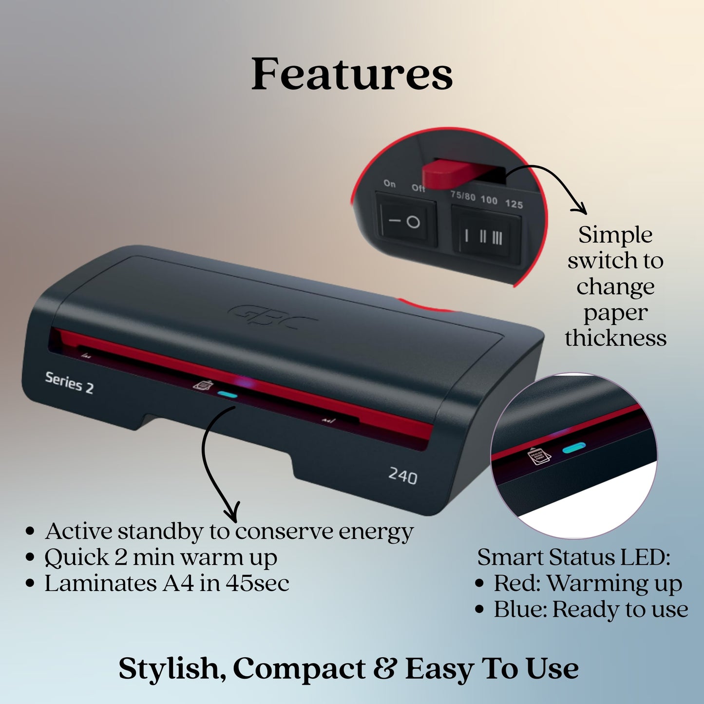 [SG] GBC 240 Home Office A4 Laminator | Ready in 2 Minutes, Smooth Jam-Free Lamination [Evergreen Stationery]