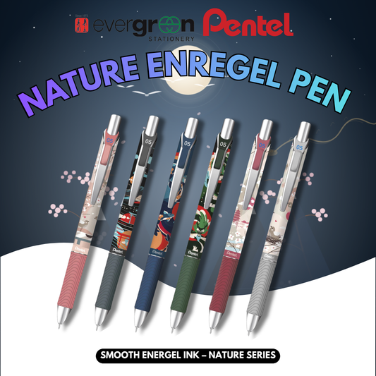 NATURE ENERGEL PEN 0.5MM BLUE INK
