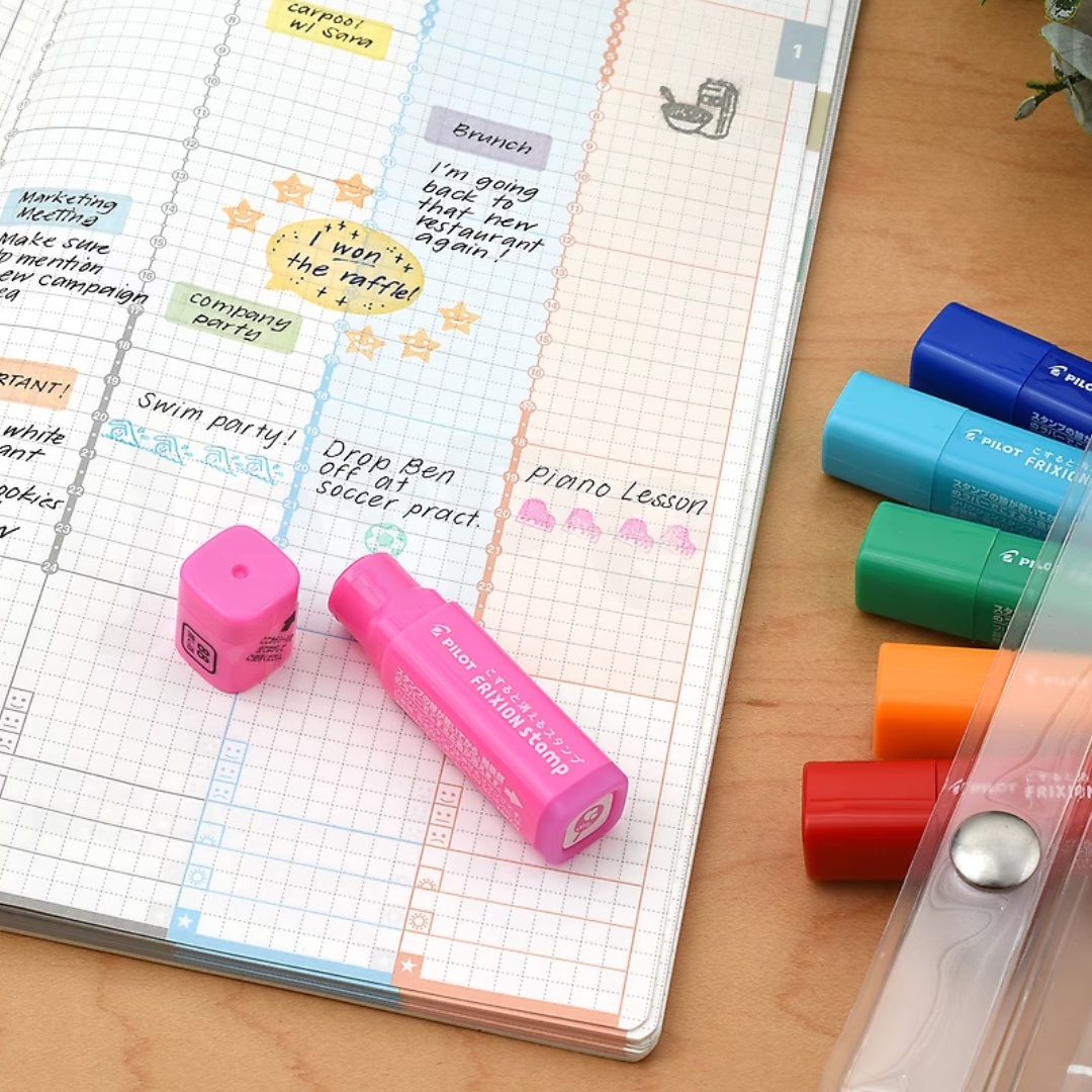Pilot Frixion Stamp Erasable Planner Stamp Cute Icon Refillable Ink (Multiple Designs)