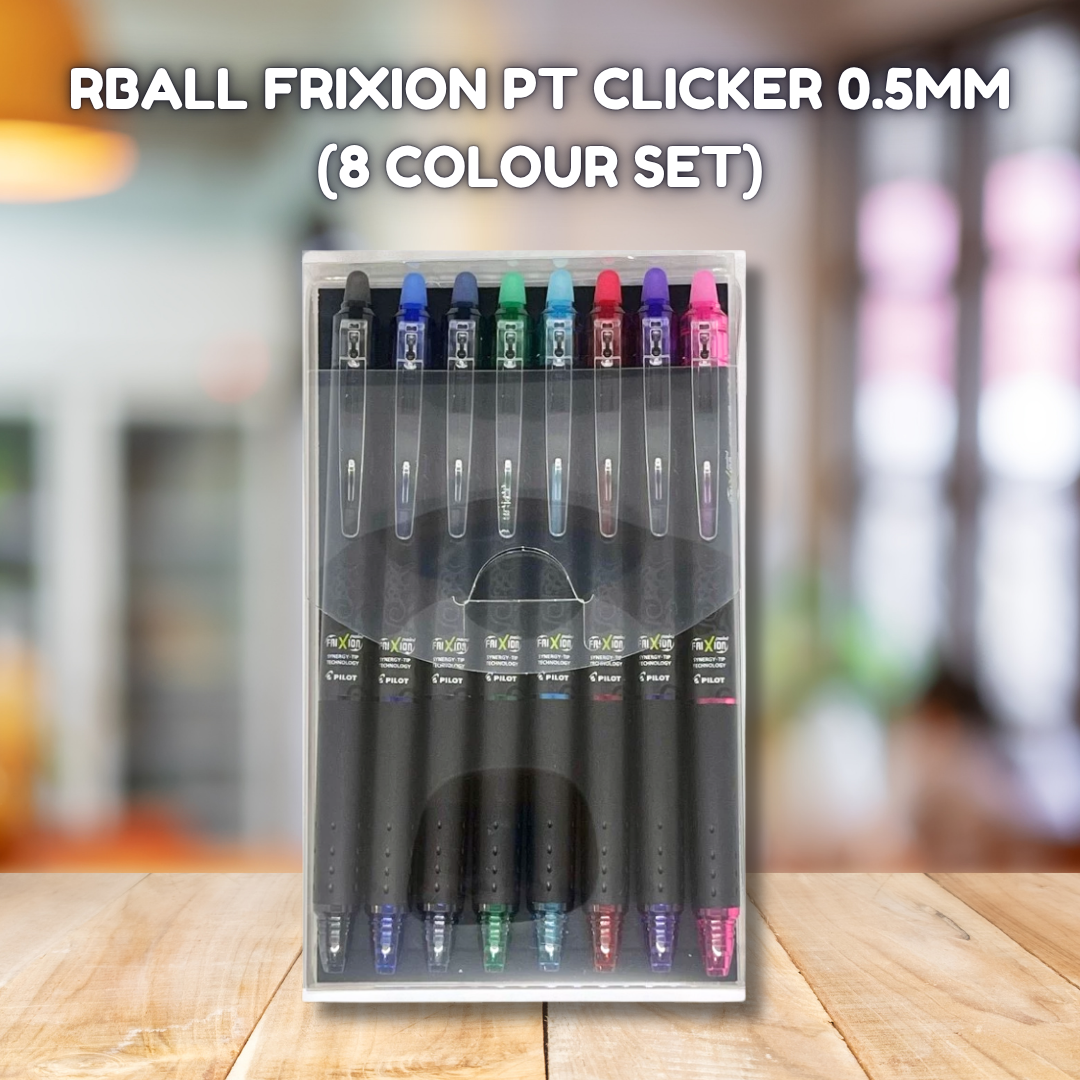 Pilot Frixion Clicker / Point Clicker Erasable Pen 0.5 0.7mm (3 4 8 Colour Set)