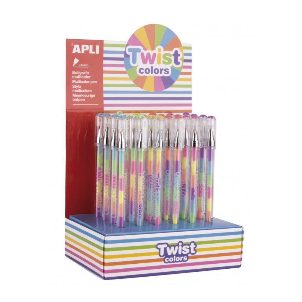 [SG] Apli #17498 Gel Pen display Twist Colors [Evergreen Stationery]