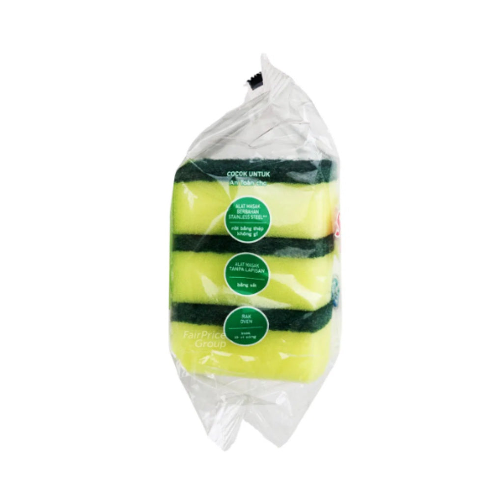 [SG] 3M Scotch-Brite 2-in-1 Sponge Pad 3S/pack [Evergreen Stationery]