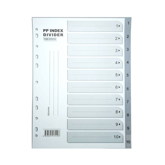[SG] A4 PVC Grey Index Divider [Evergreen Stationery]
