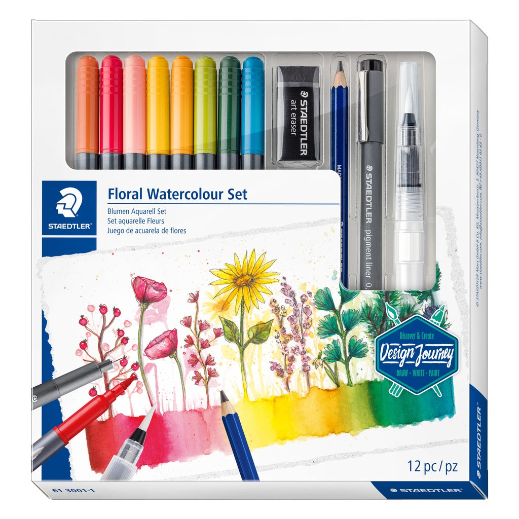 [SG] STAEDTLER FLORAL WATERCOLOUR SET 100% PEFC 61 3001-1 [Evergreen Stationery]