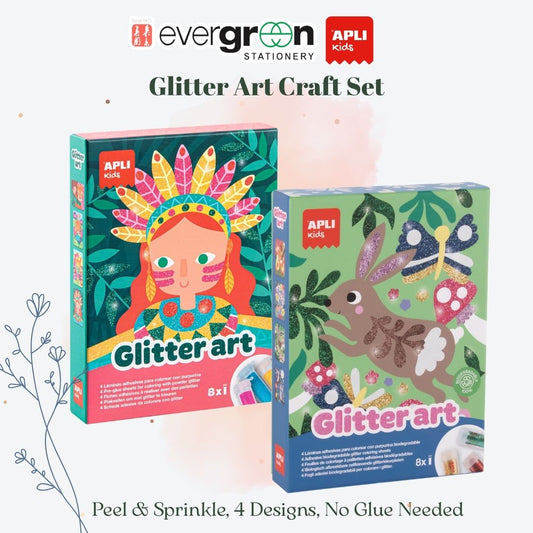 [SG] APLI Kids Glitter Art Craft Set | 2 Designs [Evergreen Stationery]