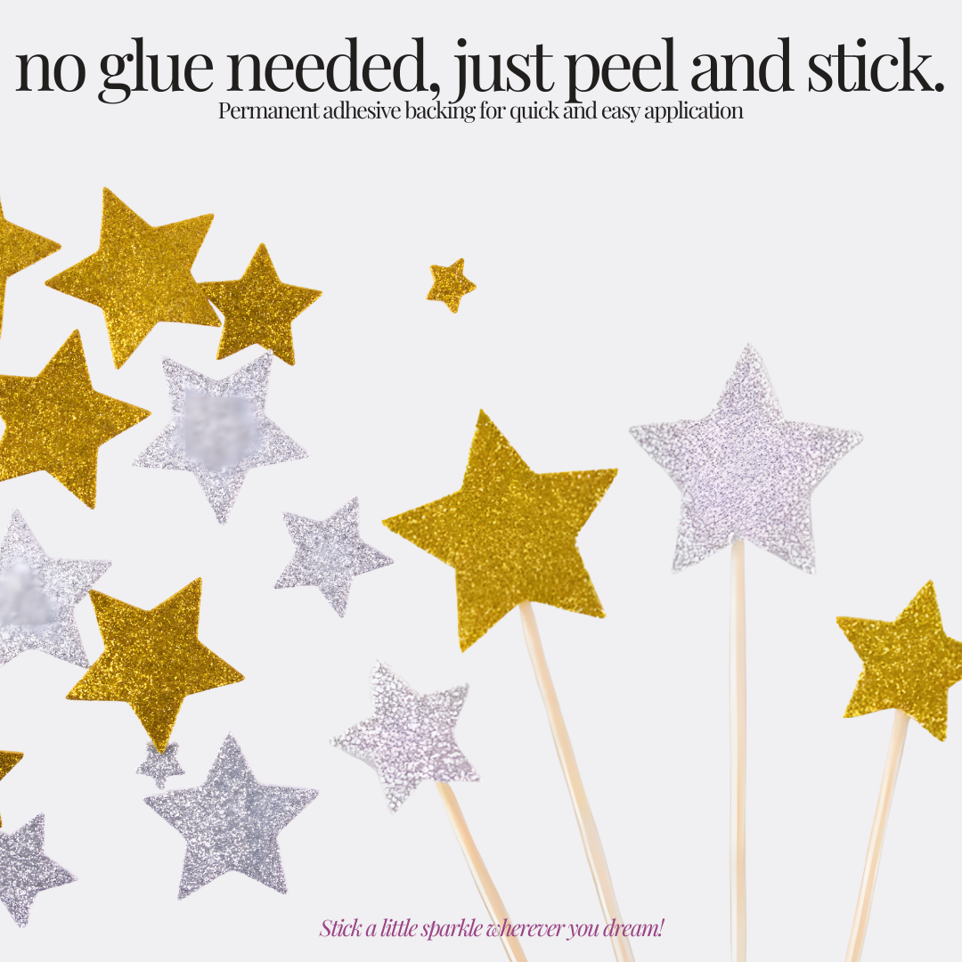 [SG] APLI Self-Adhesive EVA Foam Stars – Gold & Silver [Evergreen Stationery]