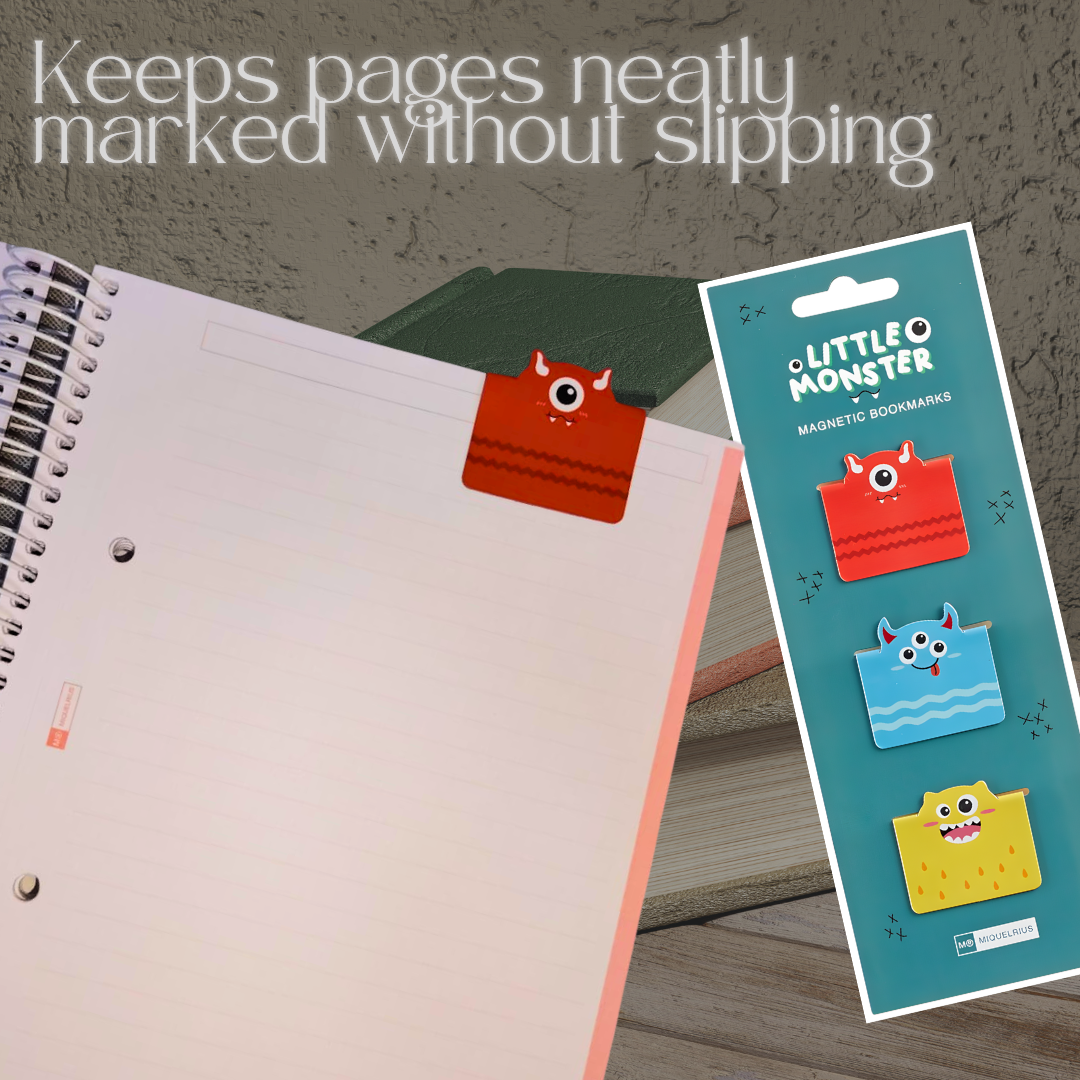 [SG] Apli Miquelrius Cute Magnetic Monster Bookmarks | Set of 3 [Evergreen Stationery]