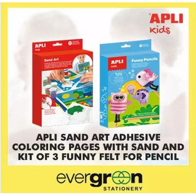 Apli Sand Art Adhesive Coloring Sheets 13749 *Kit of 3 Pencil Apli 13813