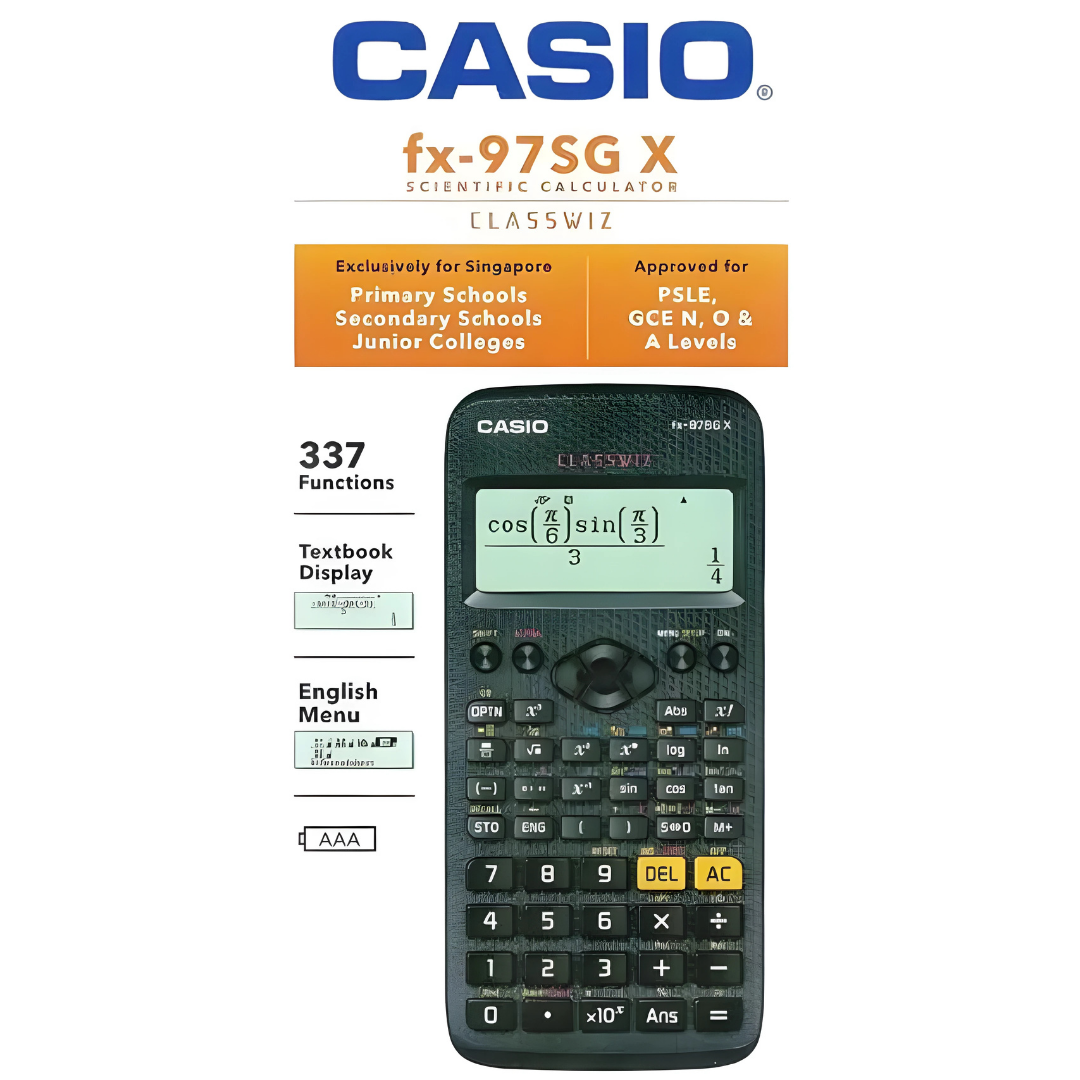[SG] Casio FX-97SG X Scientific Calculator | MOE-Approved Calculator [Evergreen Stationery]