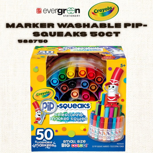 [SG] Crayola Washable Pip-Squeaks Markers 50 Colours [Evergreen Stationery]