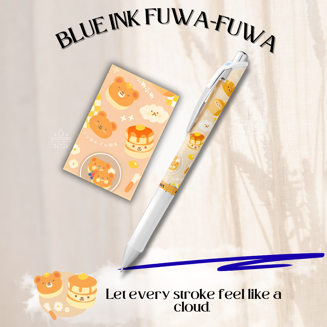 [SG] Pentel EnerGel Gel Pens – Kawaii Japanese Onomatopoeia Series, Blue Ink, Individual [Evergreen Stationery]