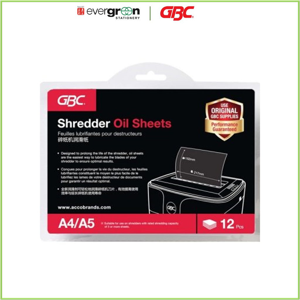 GBC Shreeder Oil Sheets | 12s/Pkt