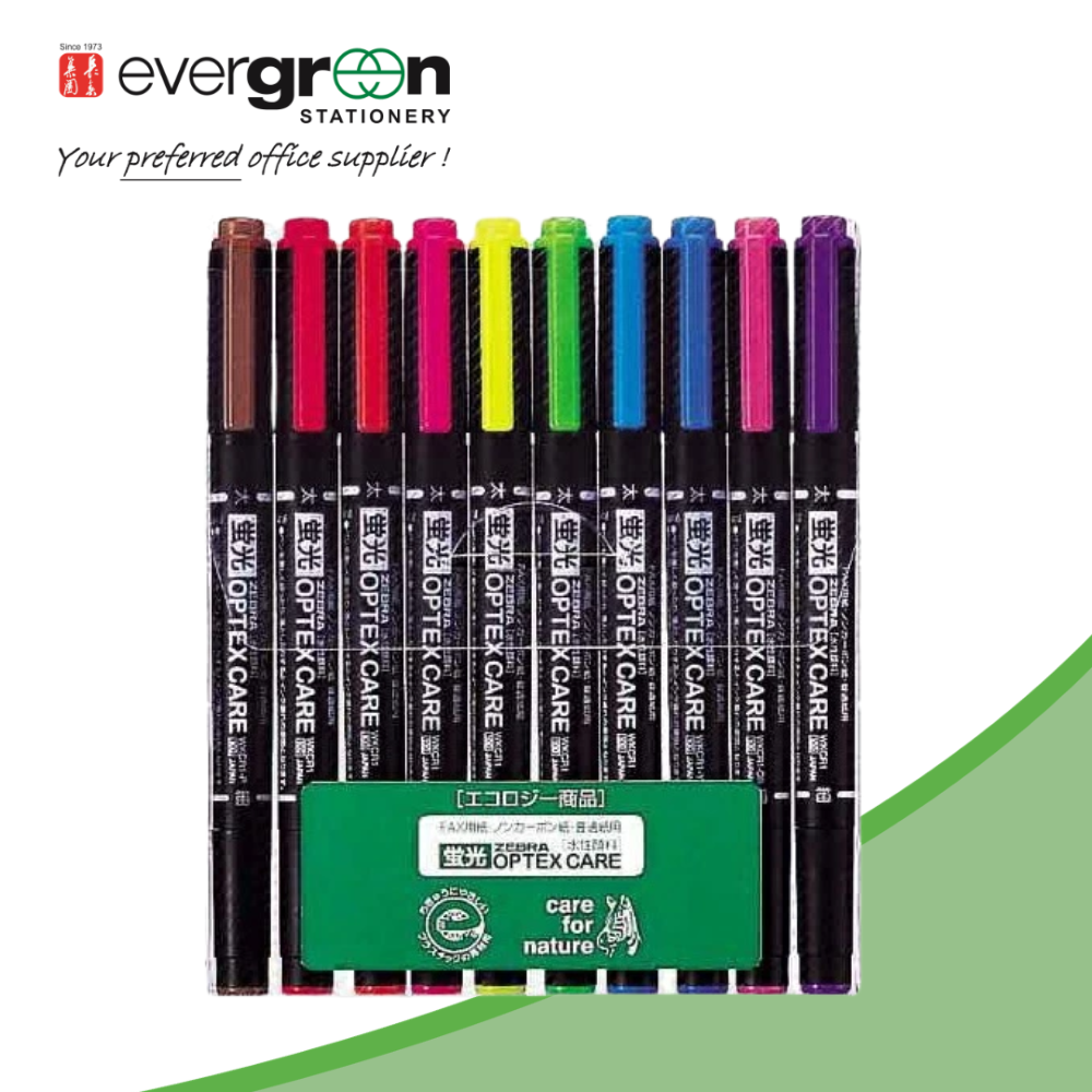Zebra Optex Care Highlighter 10 Color