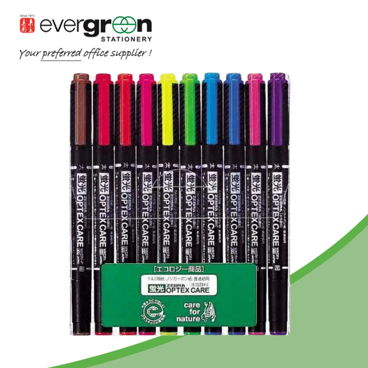 Zebra Optex Care 10 Color Dual Tip Highlighters