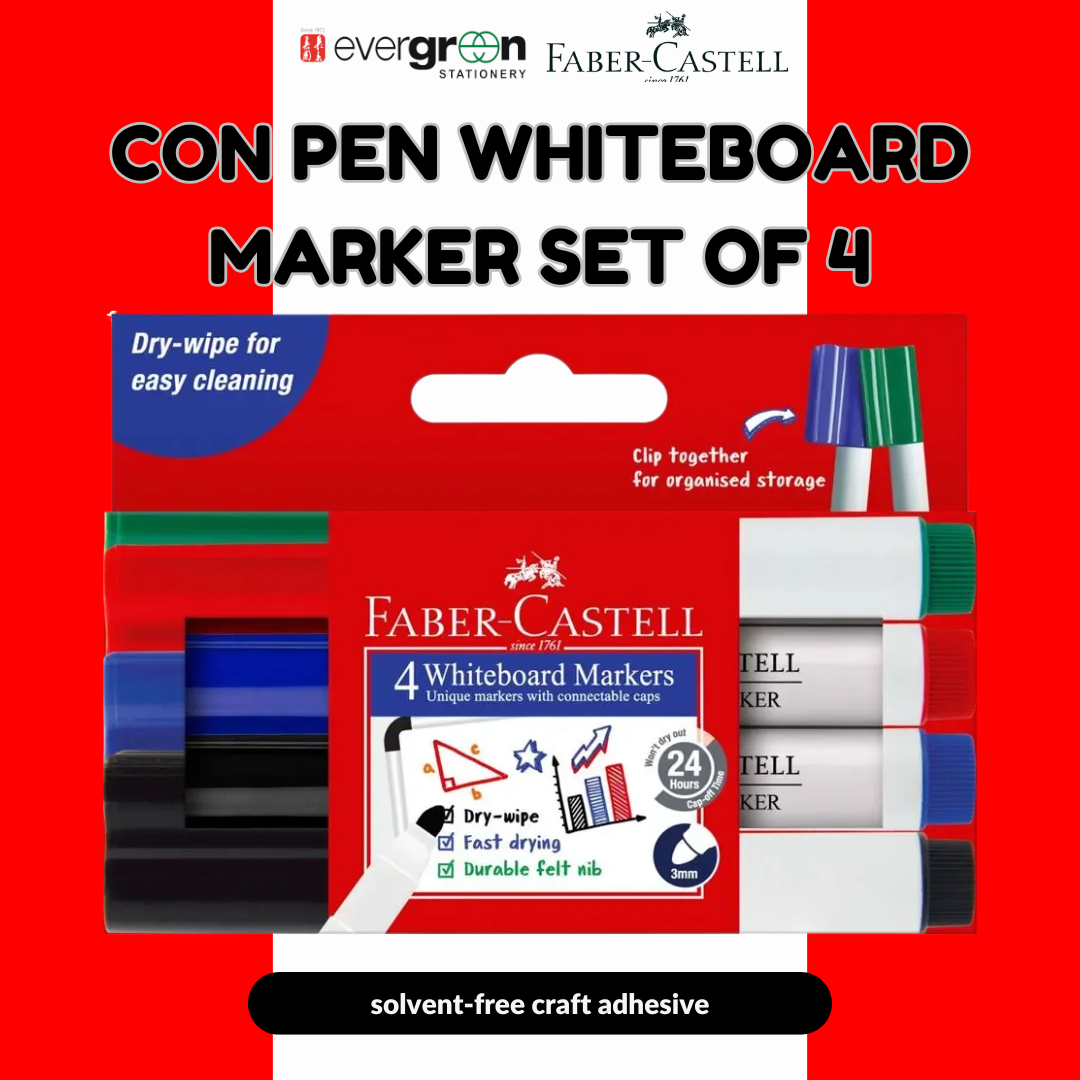 [SG] Fable Castell Con Pen Whiteboard Market Set of 4 [Evergreen Stationery]