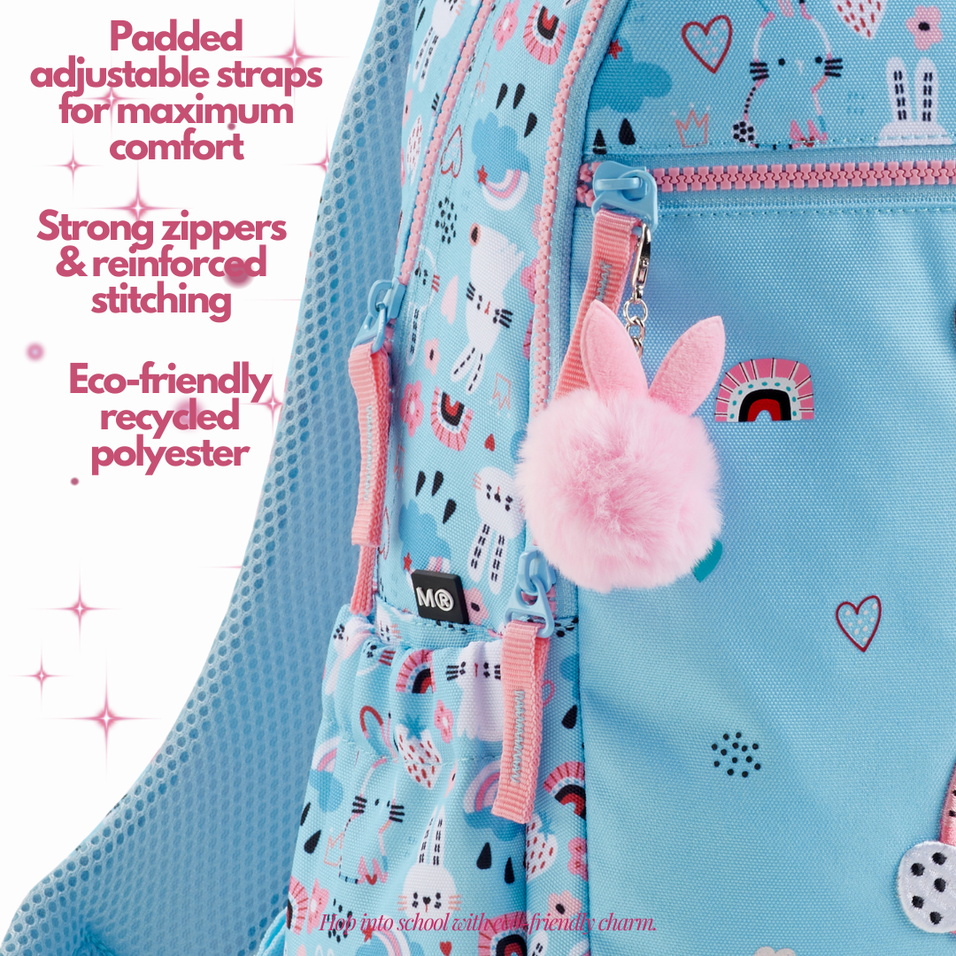 [SG] APLI Recycled Lisboa Backpack – 3 Compartment School Bag | Bunny Design [Evergreen Stationery]