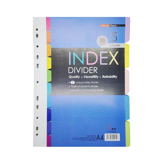 [SG] UniPP Paper Divider 5 Color 10 Sets | 10 Color 5 Sets [Evergreen Stationery]