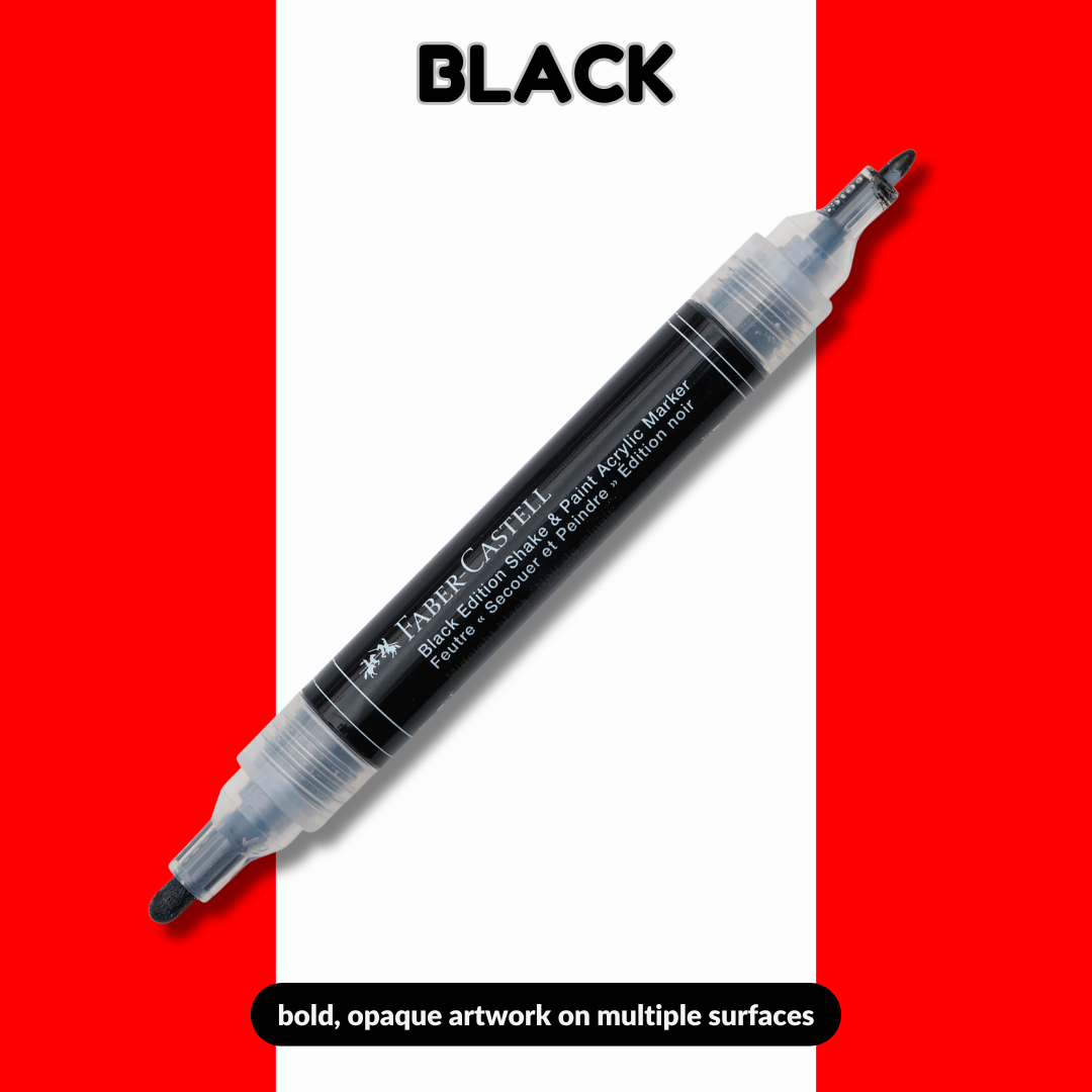 [SG] Faber Castell Black Edition Shake and Paint Twin Acrylic Marker [Evergreen Stationery]