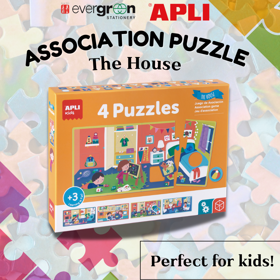 [SG] APLI Kids Association Puzzle – The House (4 XL Puzzles) [Evergreen Stationery]