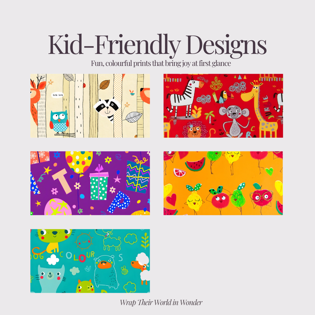 [SG] APLI Wrapping Paper Roll 2 × 0.7 m – Kids [Evergreen Stationery]