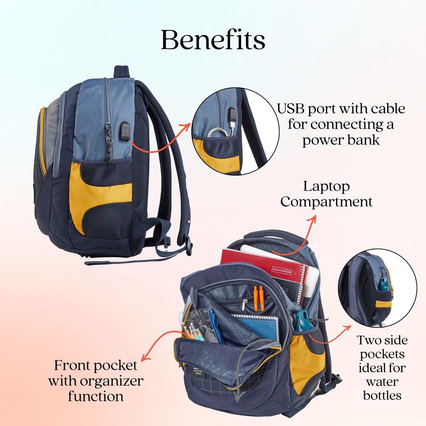 [SG] APLI MIQUELRIUS 30ℓ Recycled 3 Compartment Berlin Backpack in Black [Evergreen Stationery]