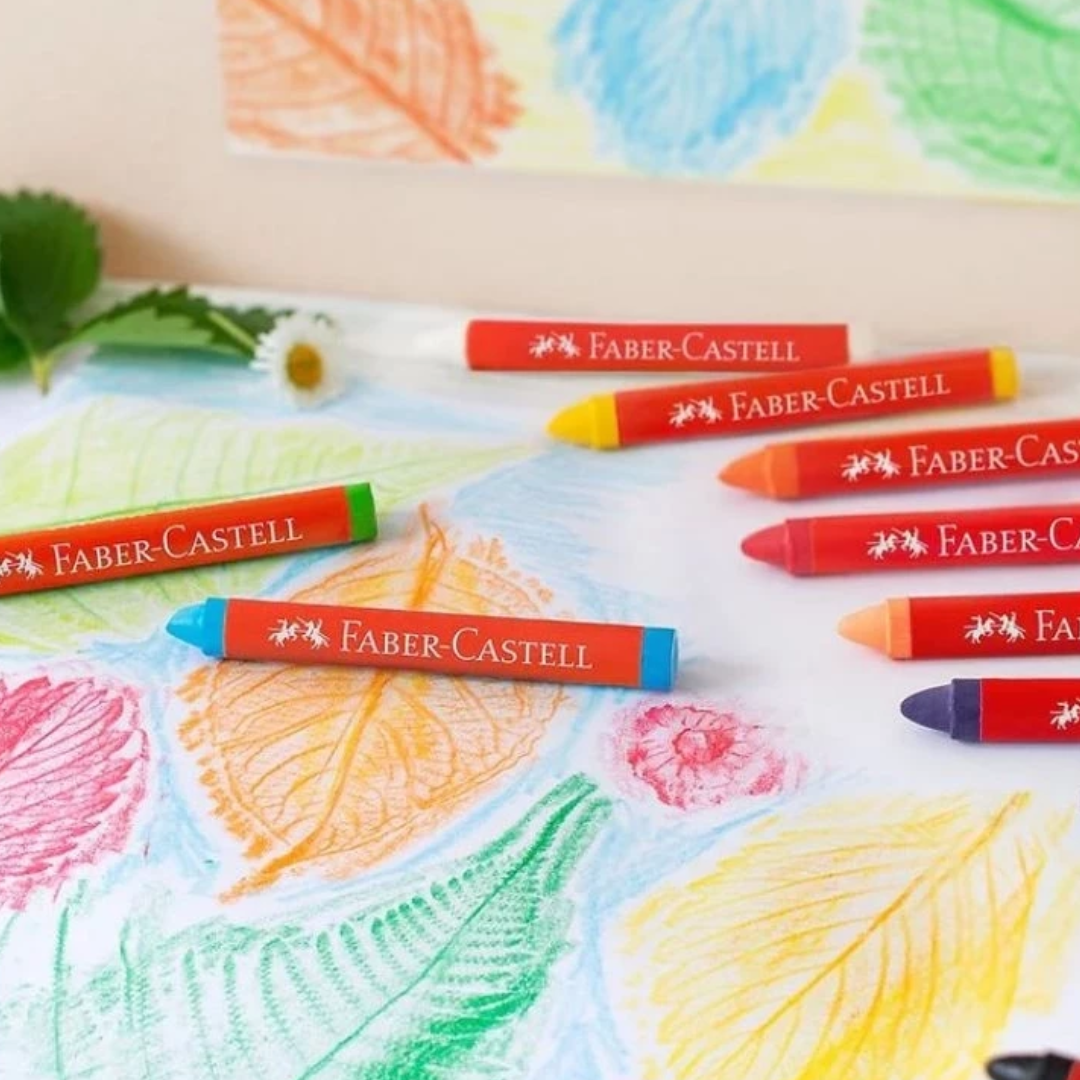 [SG] Faber Castell 12 Color Wax Crayons [Evergreen Stationery]
