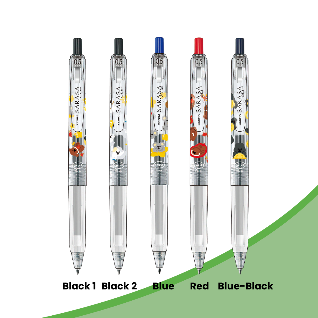 Zebra Sarasa Clip Smile Studio 0.5mm Pen | Individual & 5 Color Set