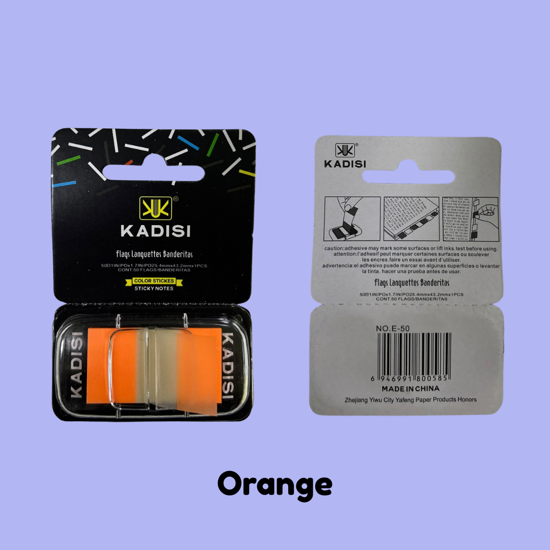 Sticky Colored Note Flags 1" × 1.75" |50 Sheets/Dispenser|Blue|Orange|Pink|Yellow|Green