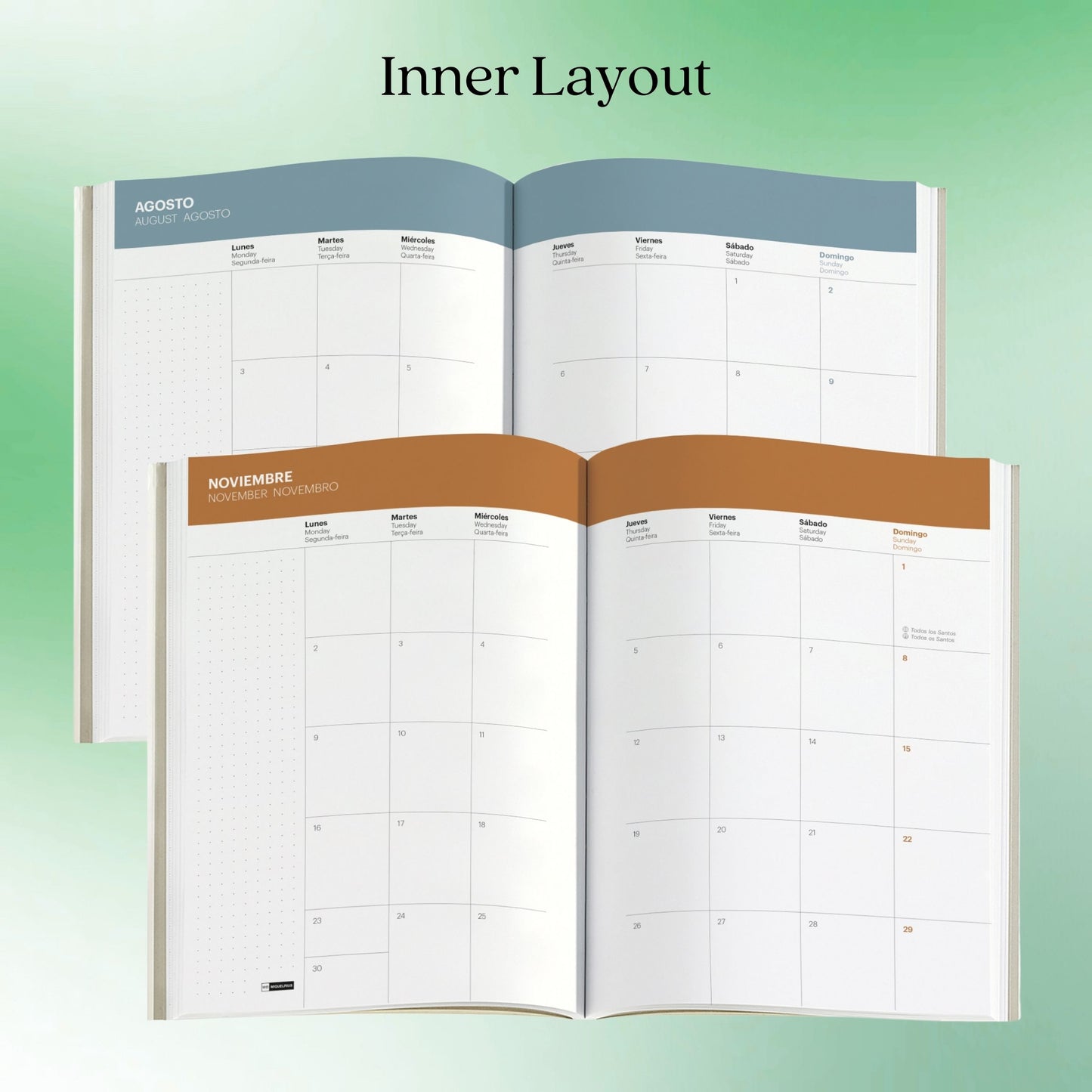 [SG]APLI 2026 A5 Day to Page Sewn Kraft Card Envelope Planner with Stamp Diary | Lines Series [Evergreen Stationery]