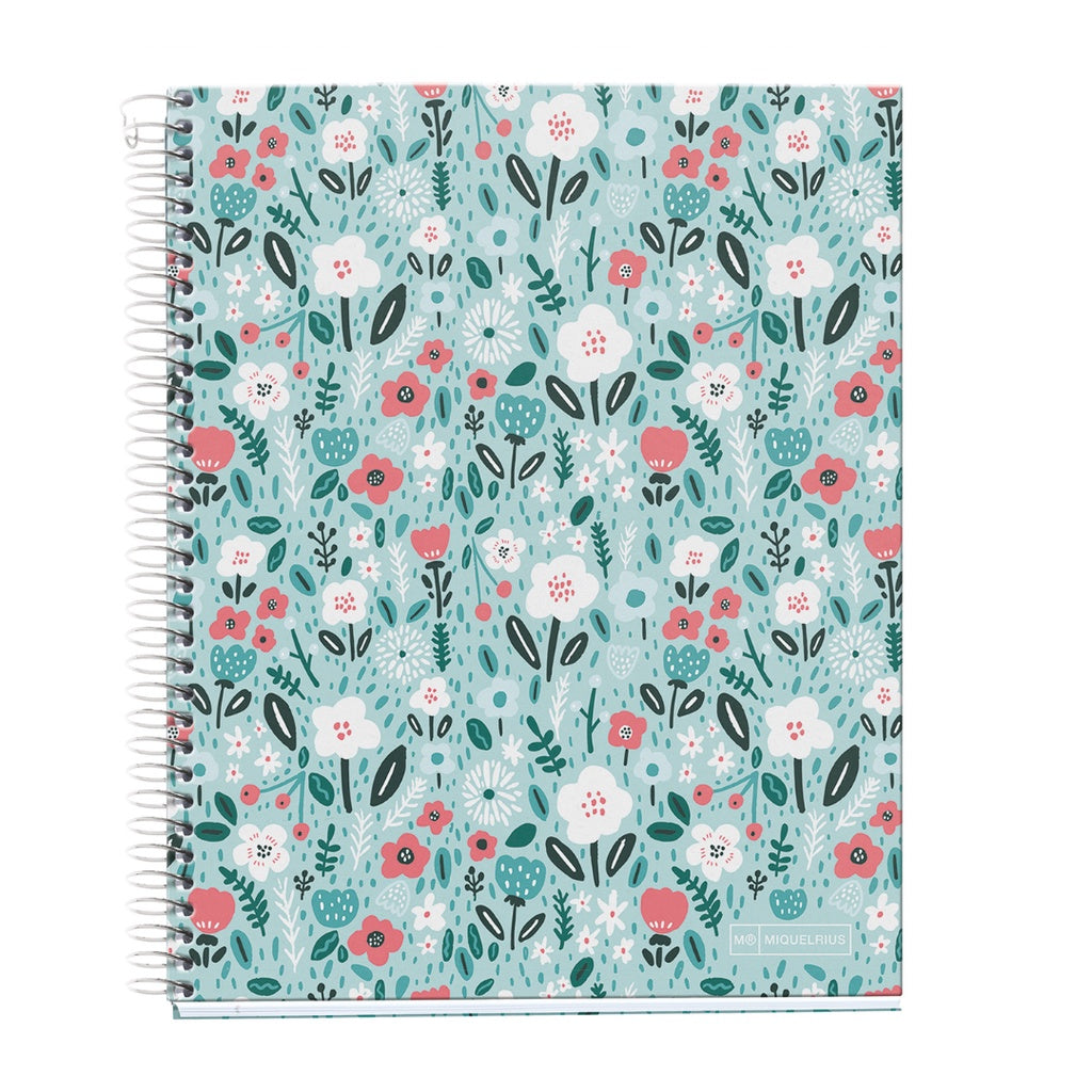 [SG] Apli Miquelrius Mint Flowers Notebook A4 | A5 Lined [Evergreen Stationery]