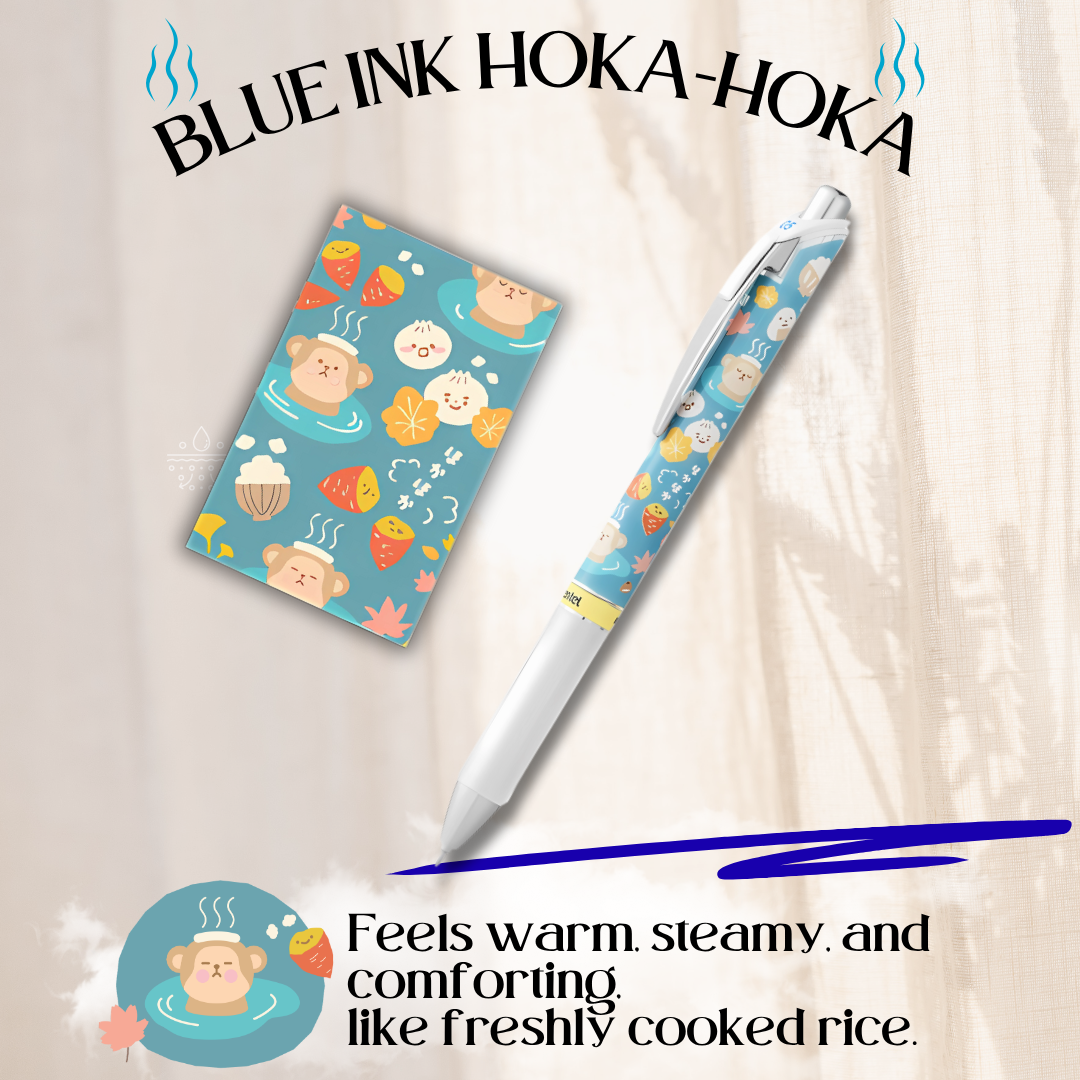 [SG] Pentel EnerGel Gel Pens – Kawaii Japanese Onomatopoeia Series, Blue Ink, Individual [Evergreen Stationery]