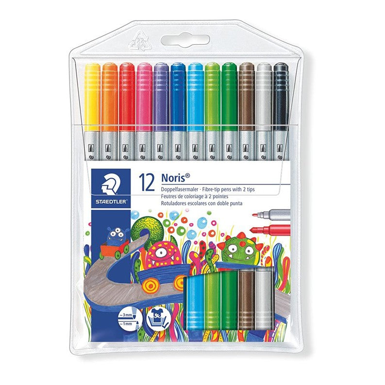Staedtler 320 NWP12 Noris Fibre-Tip Pens With 2 Tips