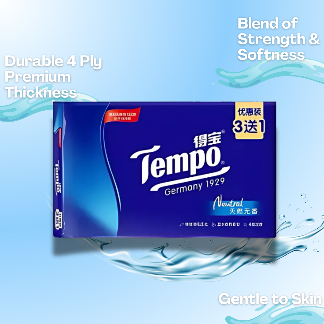 [SG] Tempo 4 Ply Premier Facial Tissue 4x90s [Evergreen Stationery]