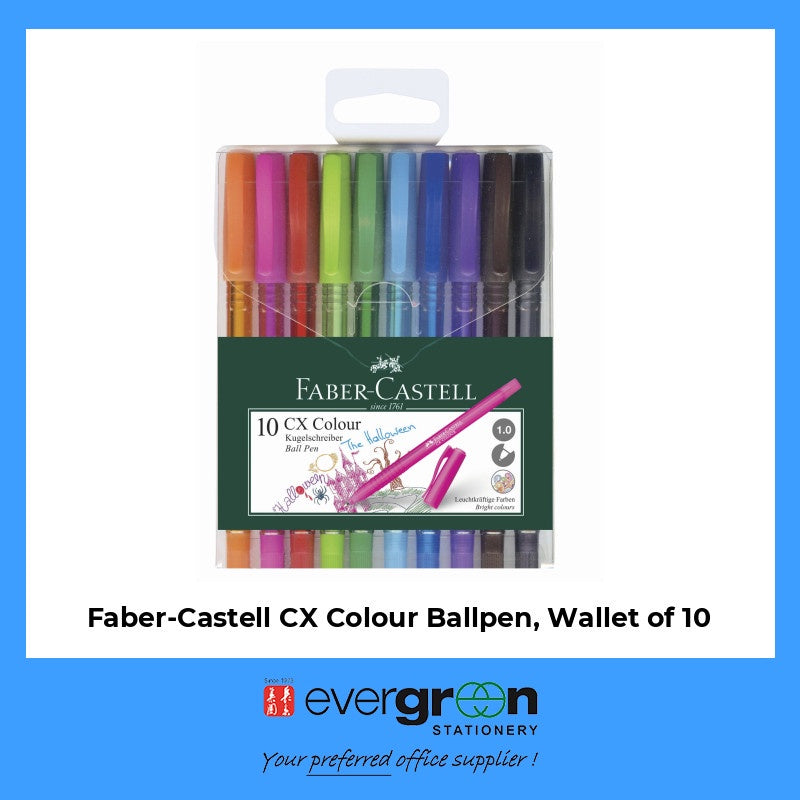 Faber-Castell CX Colour Ballpen, Wallet of 10