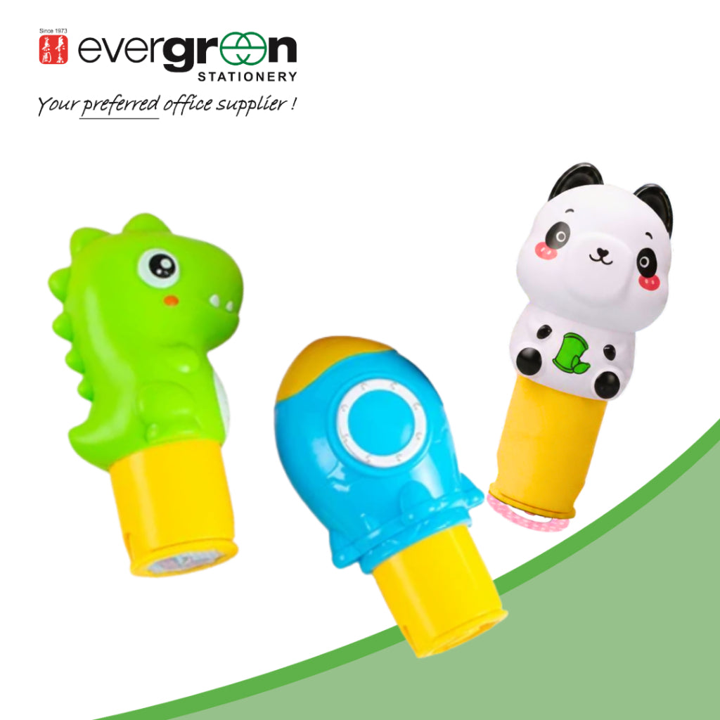 2-in-1 Stamp Markers | Dinosaur, Panda and Rocket Magic Seal Series | 12 Pcs Chinese Tick-Cross