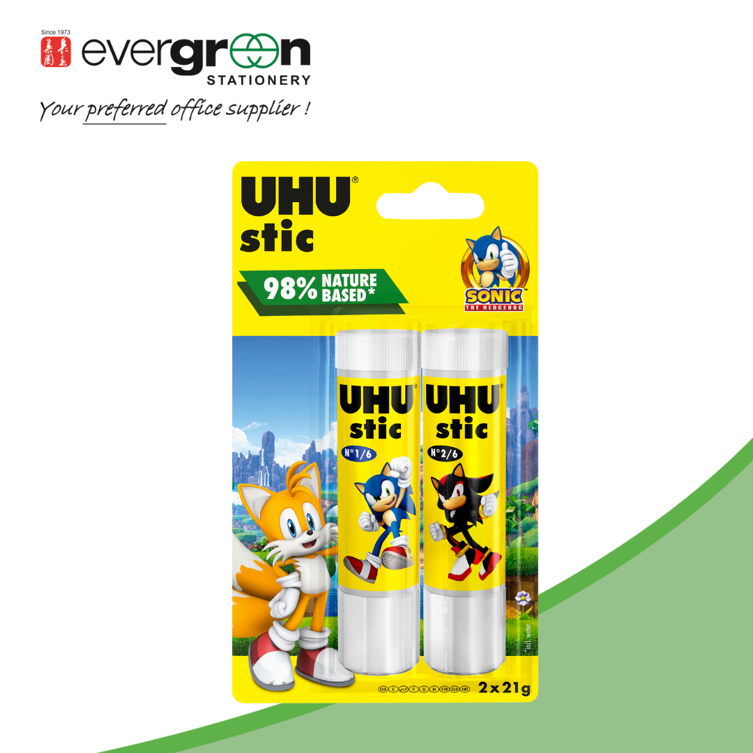 UHU Sonic LIMITED EDITION Back-To-School 2x21g Glue Stick