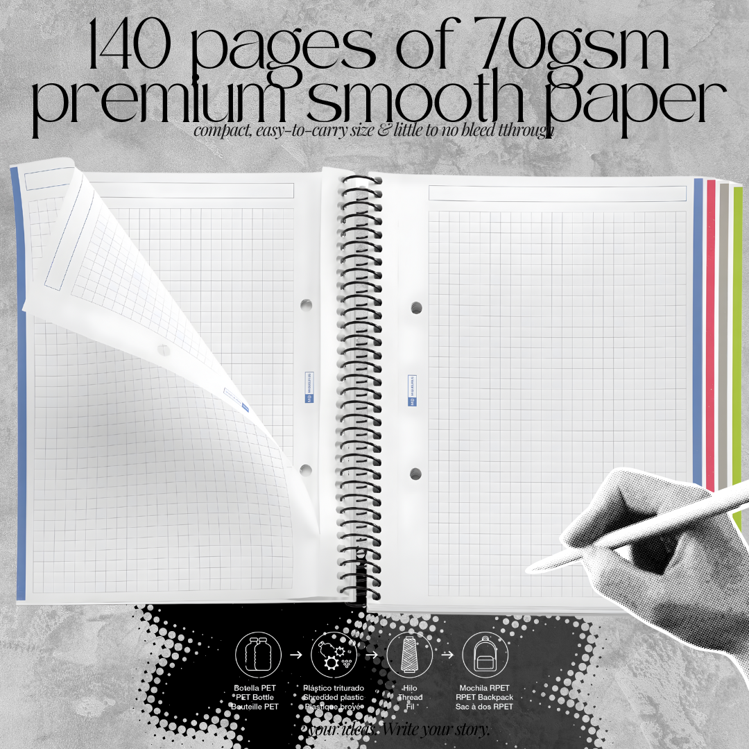 [SG] APLI A5 Notebook – 140 Pages | 70gsm Premium Paper | Skate Park Design [Evergreen Stationery]