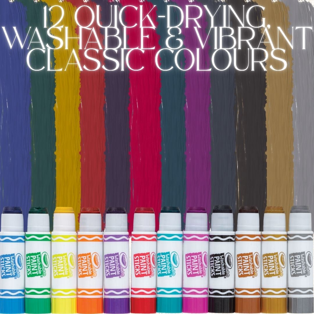 [SG] Crayola Paint Washable Stick 12 Colours – Classic [Evergreen Stationery]