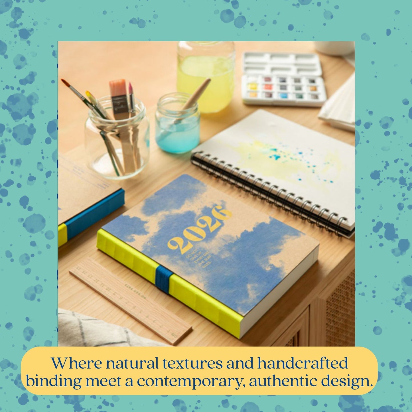 [SG] APLI MIQUELRIUS 2026 A5 Week to View Natural Kraft Silk Screen Printed Cover Diary | Kraft Series [Evergreen Stationery]