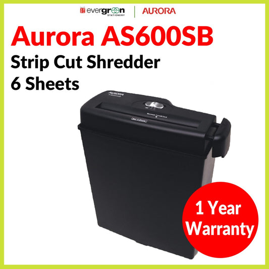 [SG] Aurora AS600SB Strip Cut Paper Shredder [Evergreen Stationery]