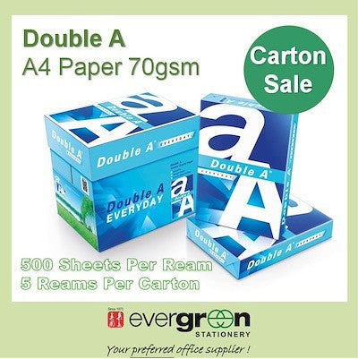 [SG] Double A A4 70 GSM [Evergreen Stationery]