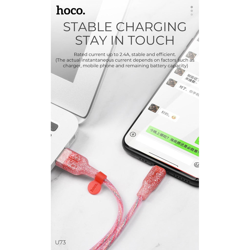 Hoco U73 Type-C Star Galaxy Silicone Charging Data Cable