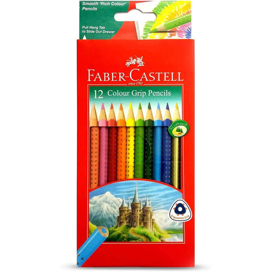 [SG] Faber Castell Junior Grip Color Pencil 12 [Evergreen Stationery]