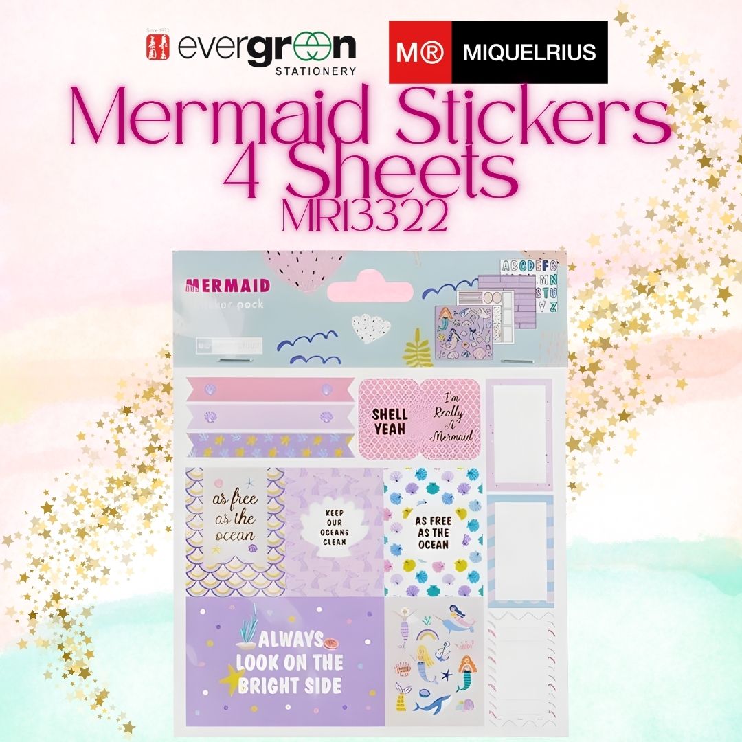 [SG] Apli Mermaid Stickers, 4 Sheets Set [Evergreen Stationery]
