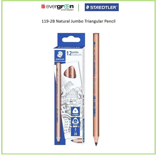 [SG] Staedtler 119-2B Natural Jumbo Triangular Pencil [Evergreen Stationery]