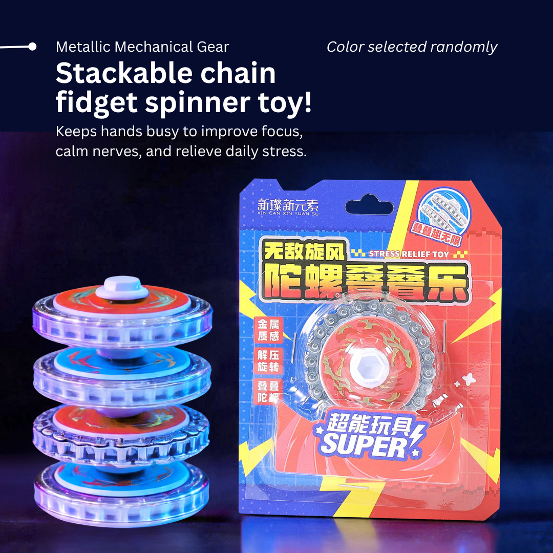 Stackable Fidget Spinner | Spinning Top Stress Relief Toy | Metallic Mechanical Gear | Multi-layer Stacking