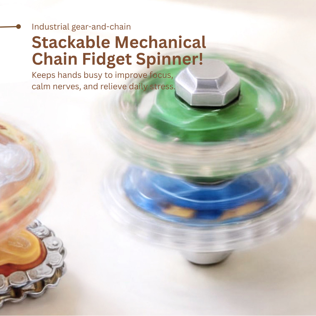 Stackable Fidget Spinner | Spinning Top Stress Relief Toy | Metallic Mechanical Gear | Multi-layer Stacking