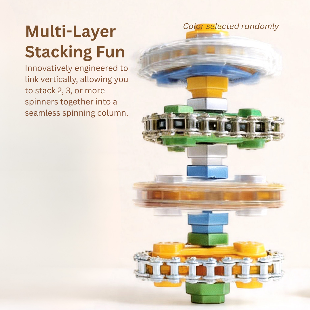 Stackable Fidget Spinner | Spinning Top Stress Relief Toy | Metallic Mechanical Gear | Multi-layer Stacking