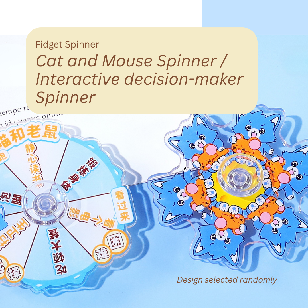 Cartoon Fidget Spinner | Tortoise and Hare | Frog | Cat and Mouse | Capybara| Made from acrylic/ plexiglass | Relieve stress | Improve focus | Quiet spin |