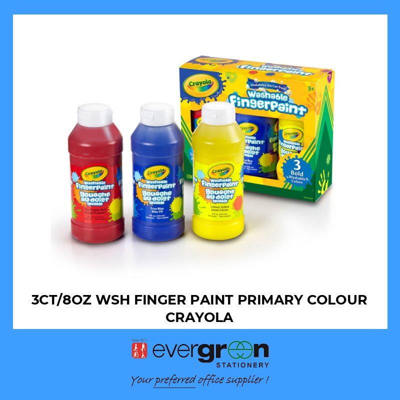 3CT/8OZ WSH FINGER PAINT PRIMARY COLOUR CRAYOLA